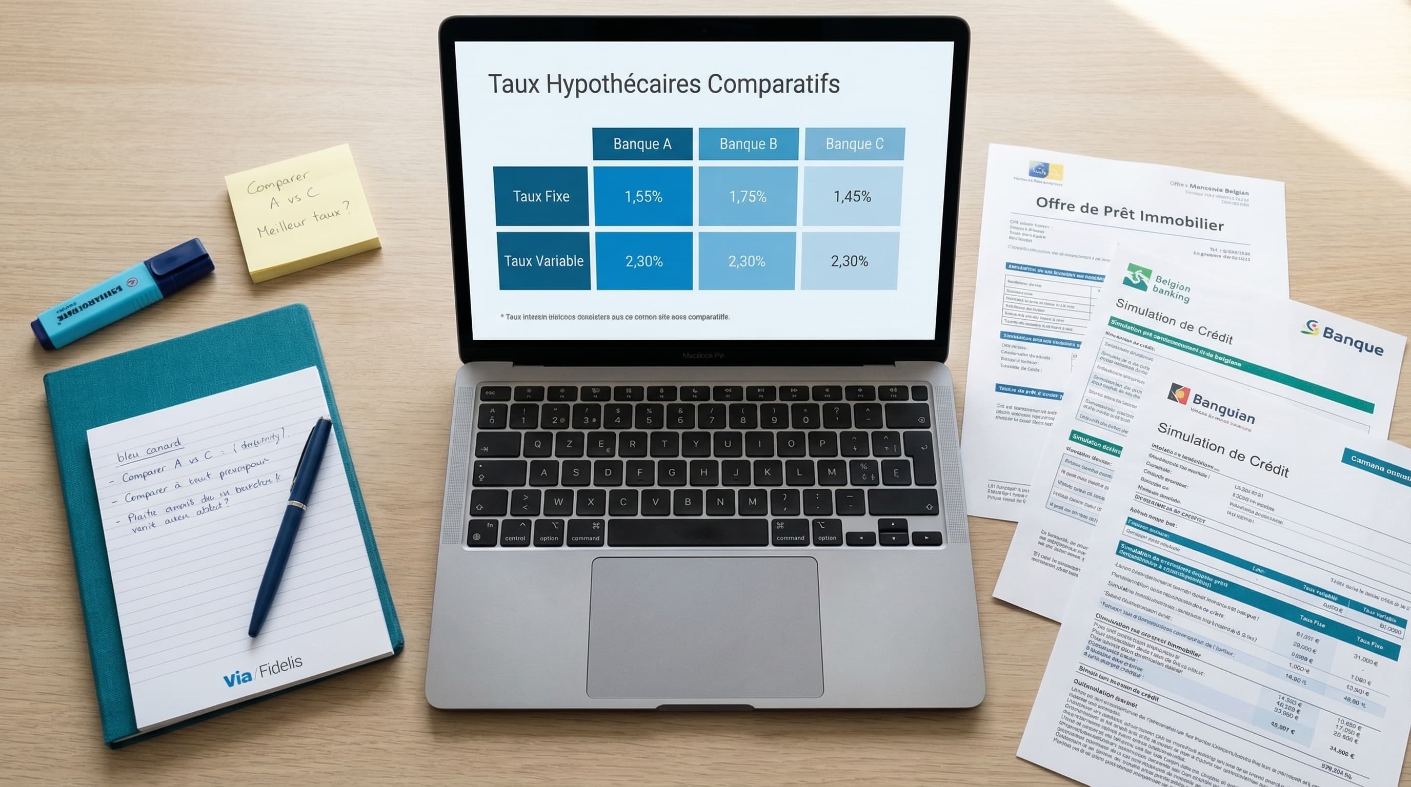 Comparaison des taux bancaires pour trouver le meilleur crédit immobilier en Belgique
